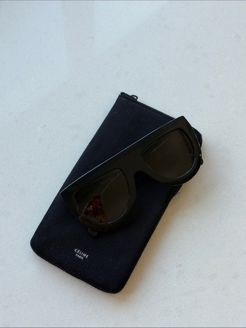 Céline Black Oversized Shield Sunglasses